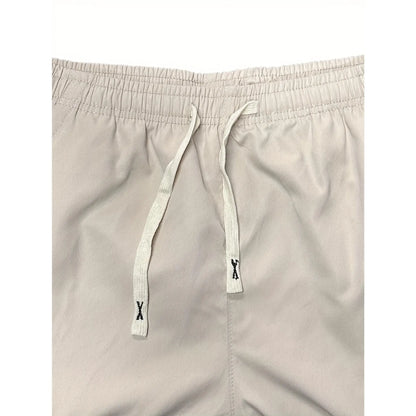 Elevate Your Summer Style with Men's Casual Cargo Shorts - Comfortable Elastic Drawstring Waist, Versatile Pockets, and Trendy Letter Patch Design for Effortless Everyday Wear